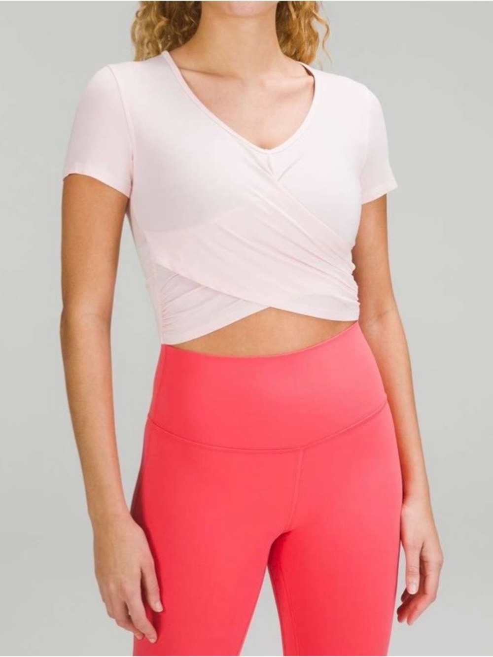 Lululemon Modal-Blend Yoga Short Sleeve Strawberry Milkshake Size 6 NWT